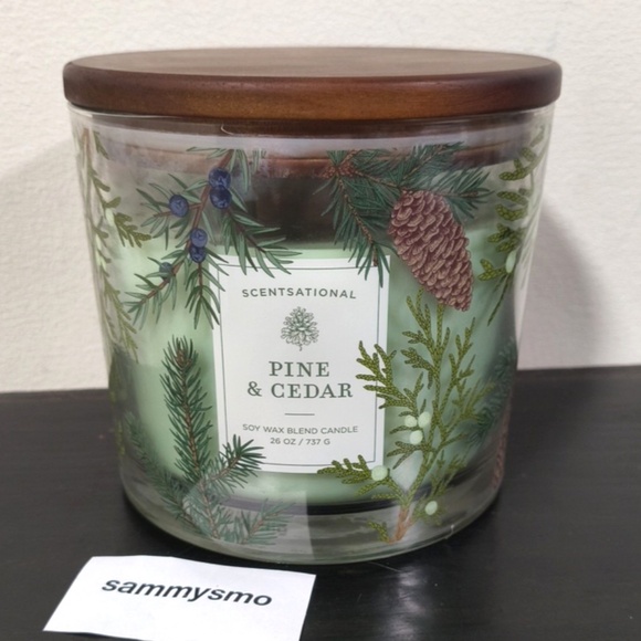 Scentsational PINE & CEDAR soy wax blend Candle 26 Ounce HOLIDAY - Picture 1 of 7